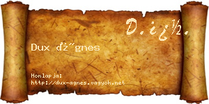 Dux Ágnes névjegykártya