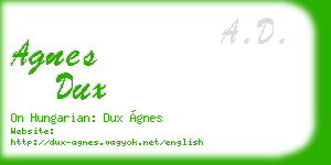 agnes dux business card